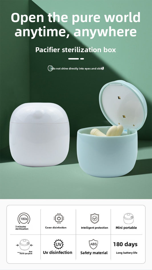A portable pacifier ultraviolet disinfection box