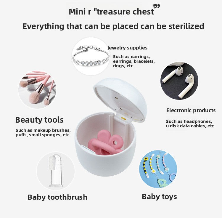 A portable pacifier ultraviolet disinfection box