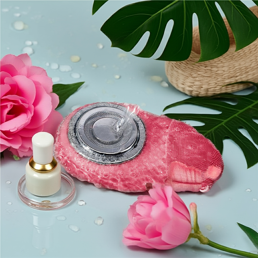 A silicone facial cleanser