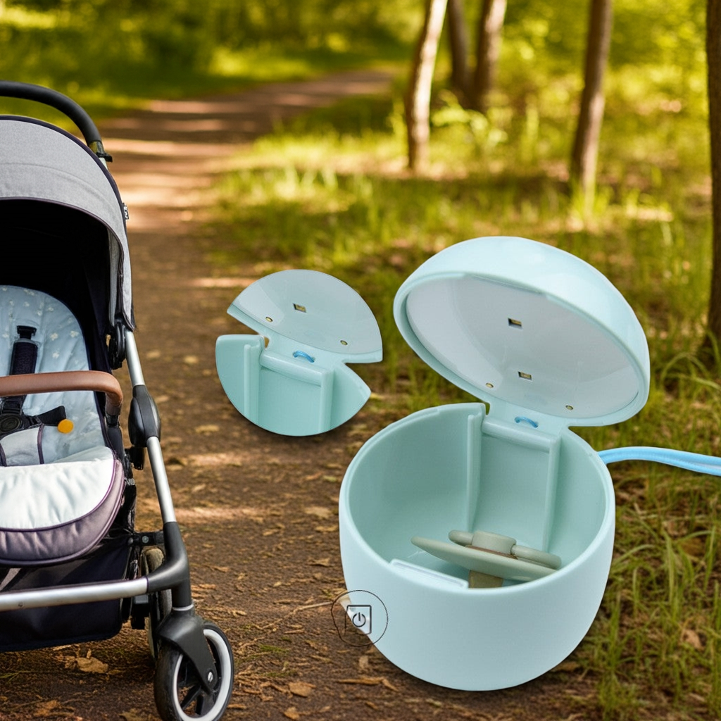 A portable pacifier ultraviolet disinfection box