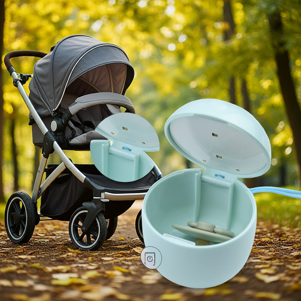 A portable pacifier ultraviolet disinfection box