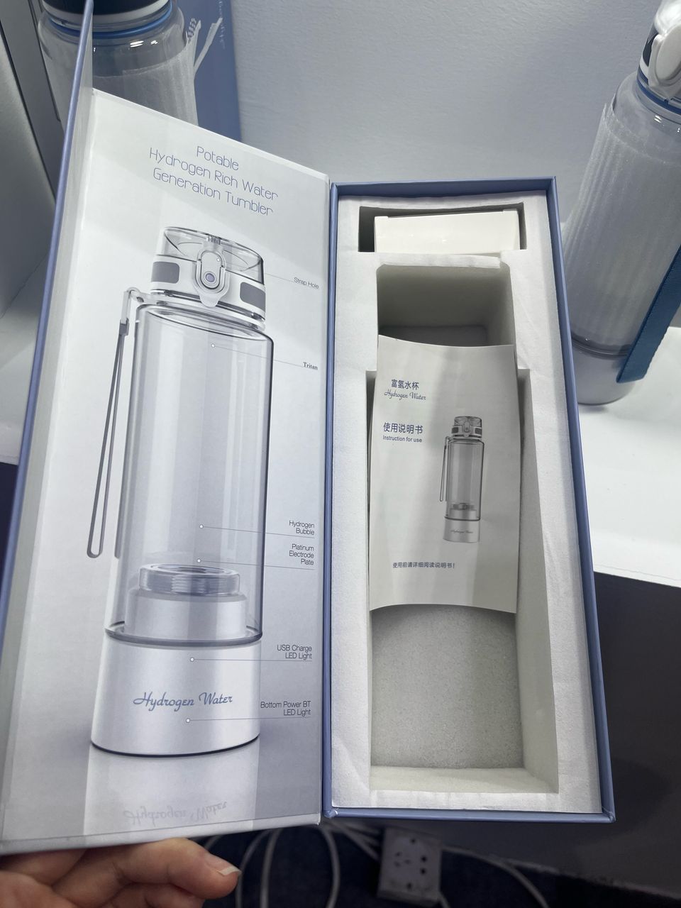 Hydrogen-rich water cup Hydrogen , high-concentration electrolytic, back wash feature.