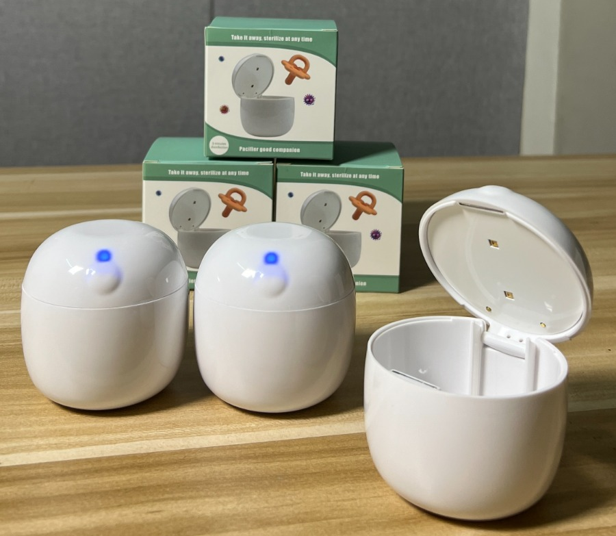 A portable pacifier ultraviolet disinfection box