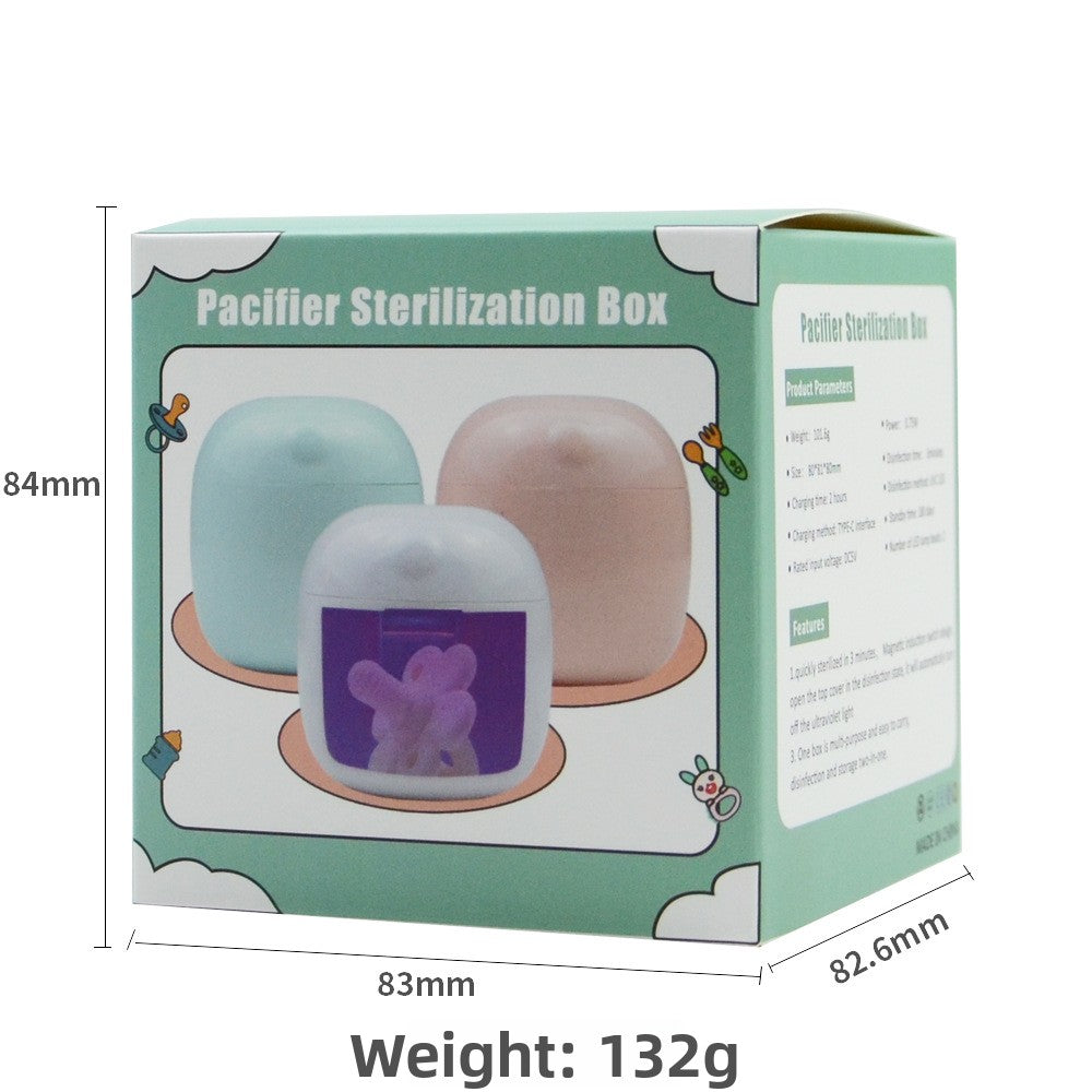 A portable pacifier ultraviolet disinfection box