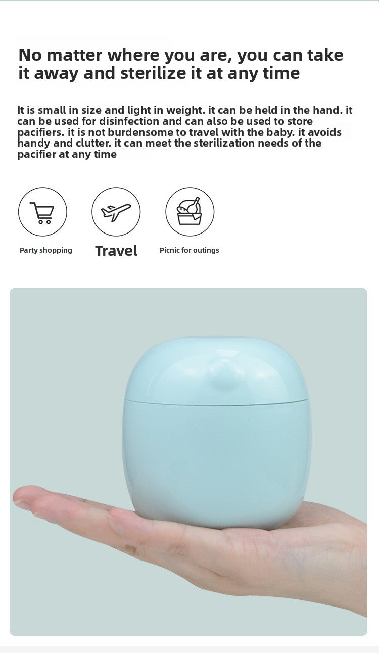 A portable pacifier ultraviolet disinfection box
