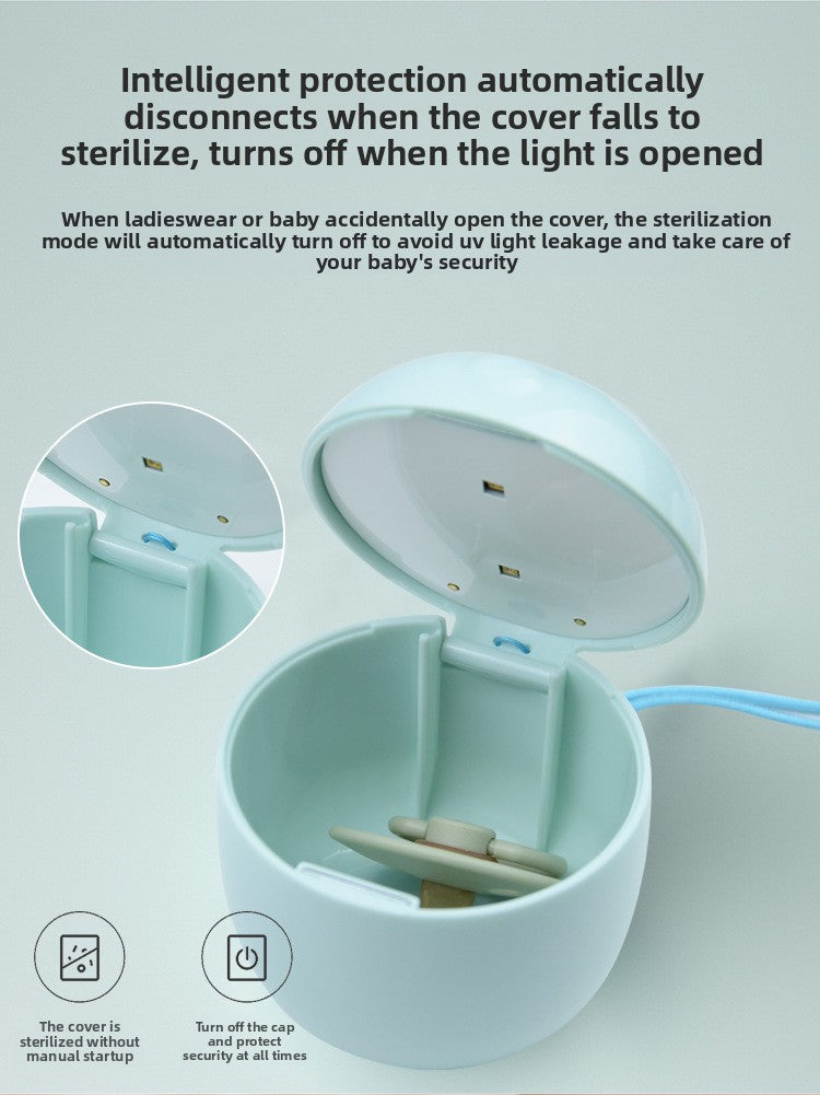 A portable pacifier ultraviolet disinfection box