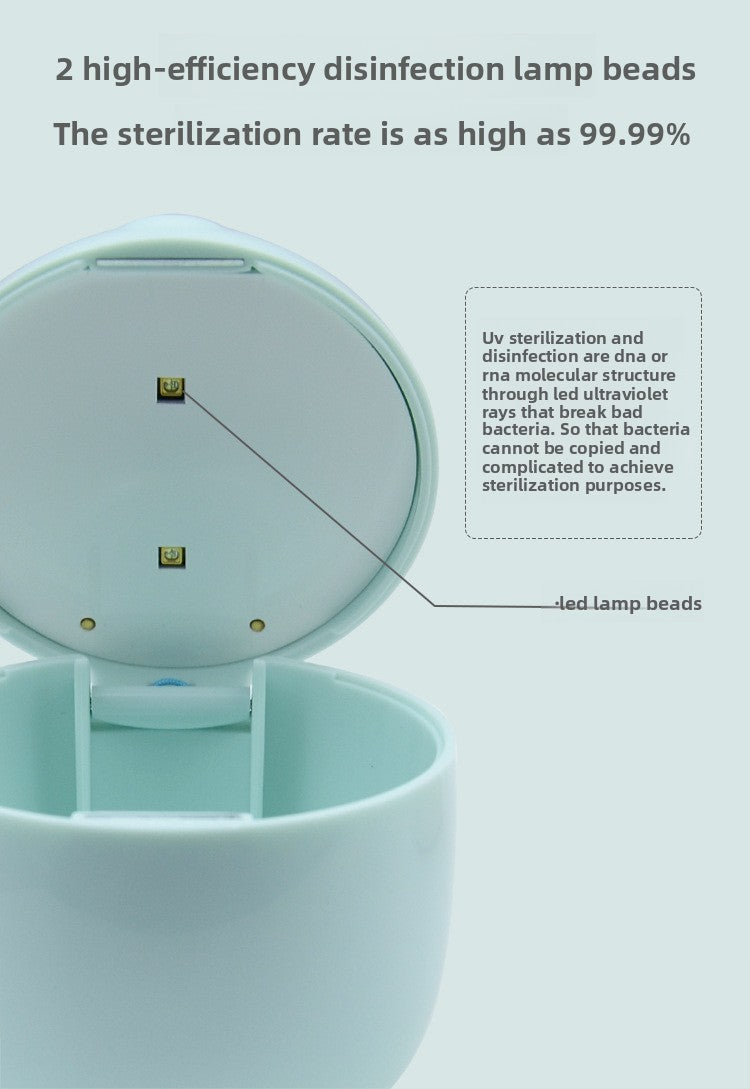 A portable pacifier ultraviolet disinfection box