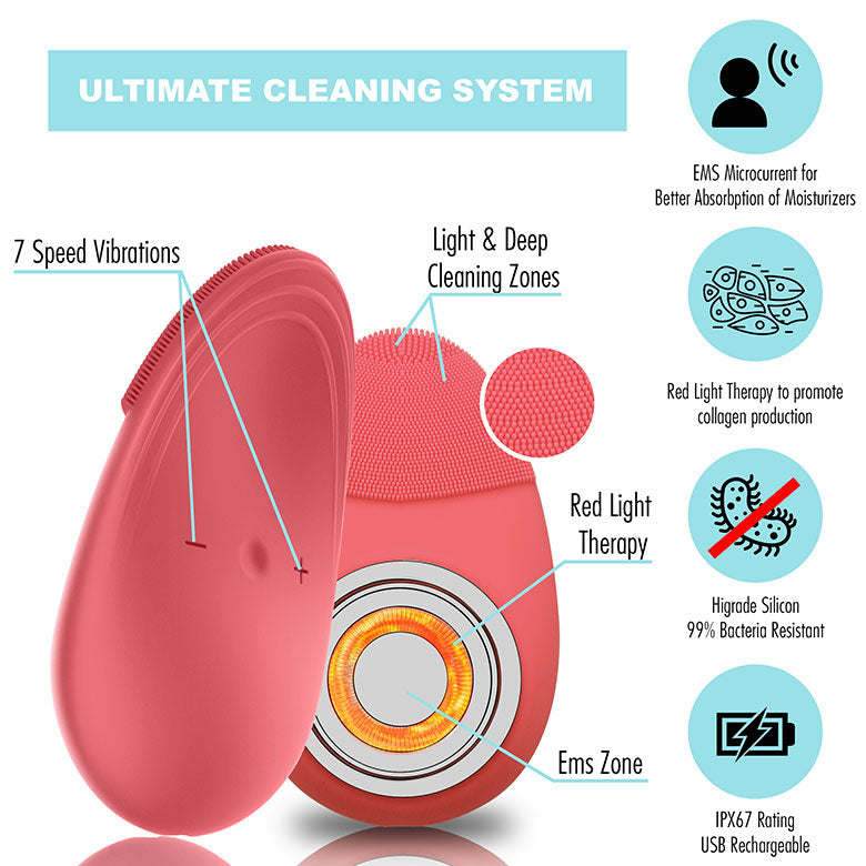 A silicone facial cleanser