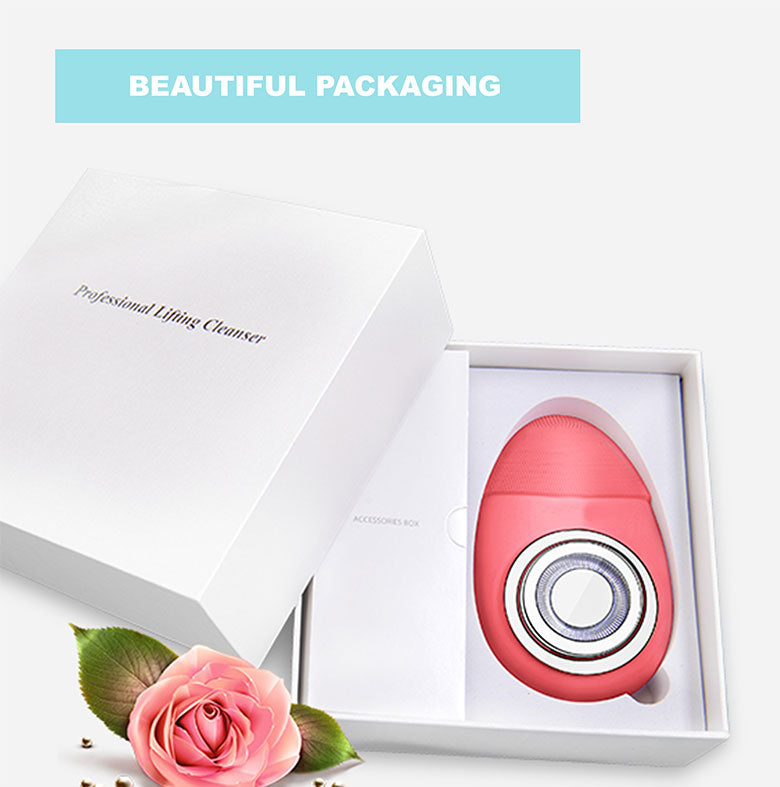 A silicone facial cleanser